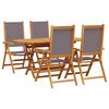 vidaXL Garden Dining Set Folding 5 pcs Anthracite Solid Acacia Wood