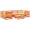 vidaXL Garden Sofa Set | Wax brown | Solid pine wood | 7 Piece