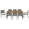 vidaXL Garden Dining Set 9 pcs Grey Poly Rattan