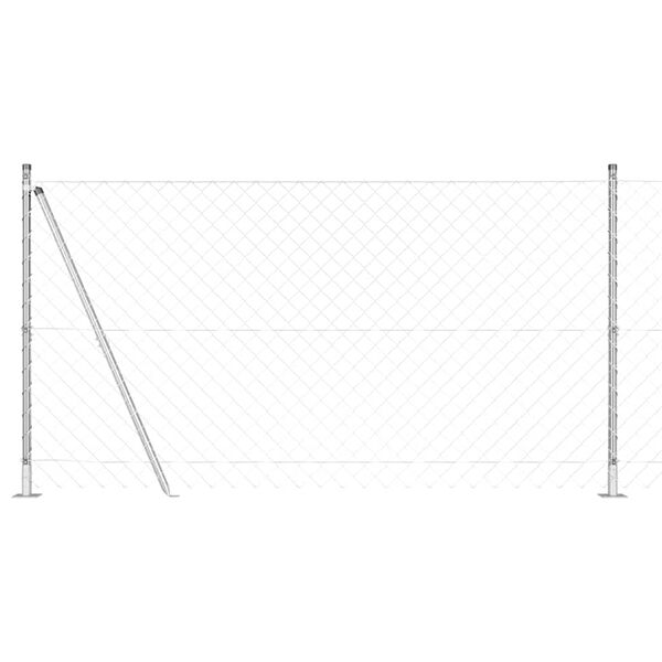 vidaXL Fence Post Silver 10 x 1.2 m (60 x 60 mm mesh) Steel