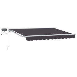 vidaXL Manual Awning Frame with LEDs White and Anthracite 2.5 x 2 m