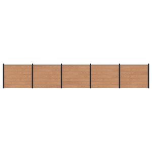 vidaXL Fence Panel 5 pcs WPC and Aluminium Brown