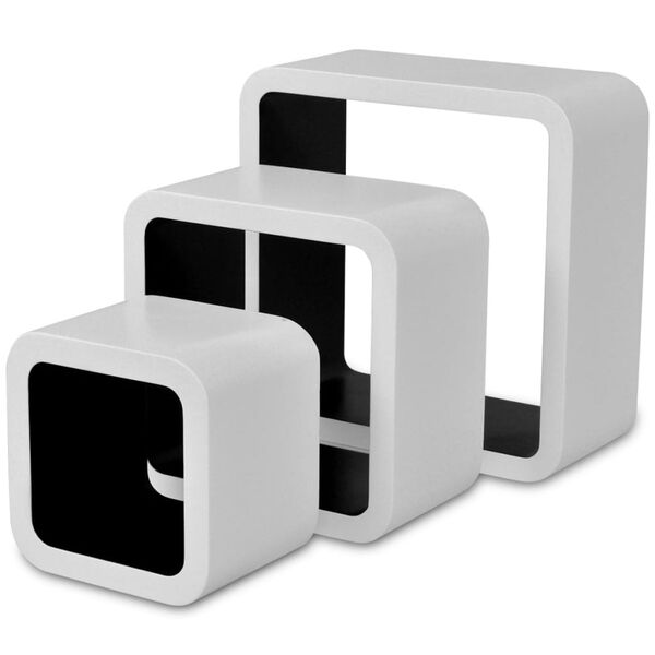 vidaXL Wall Cube Shelves 6 pcs White and Black
