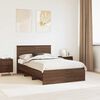 vidaXL Bed Frame with Headboard Brown Oak 120 x 123 cm Engineered Wood