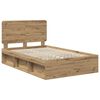 vidaXL Bed Frame Artisian Oak 120 x 200 cm Solid Pine Wood