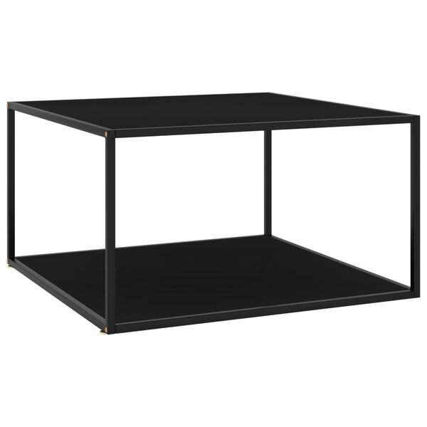 vidaXL Coffee Table Black with Black Glass 90x90x50 cm