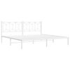 vidaXL Metal Bed Frame without Mattress with Headboard White 193x203cm