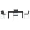 vidaXL Garden Dining Set 5 pcs White Powder-Coated Steel