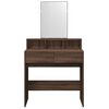 vidaXL Dressing Table with Mirror Brown Oak 80x41x144.5 cm