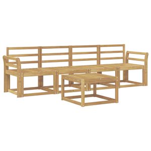 vidaXL Outdoor Sofa Set 5 pcs 4-Seaters White Solid Acacia Wood