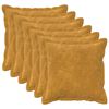 vidaXL Cushion Cover 6 pcs HOUTEN Yellow 45 x 45 cm Microfiber Fleece