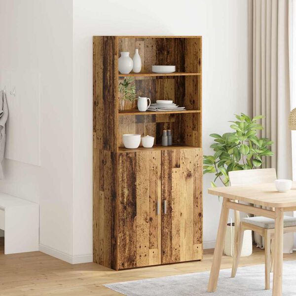 vidaXL Highboard Old Wood 80 x 42.5 x 185 cm Engineered Wood