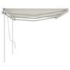 vidaXL Manual Retractable Awning with Posts 6x3.5 m Cream