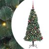 vidaXL Artificial Pre-lit Christmas Tree with Ball Set Green 150 cm