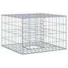 vidaXL Gabion Raised Bed 60 x 60 x 40 cm Galvanised Steel Silver