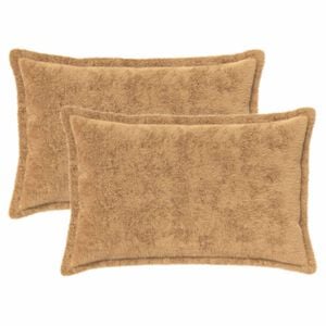 vidaXL Cushion Cover 2 pcs HOUTEN Taupe 30 x 50 cm Faux Rabbit Fur