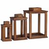 vidaXL Lantern 3 pcs Natural 30 x 30 x 44 cm Mahogany Wood