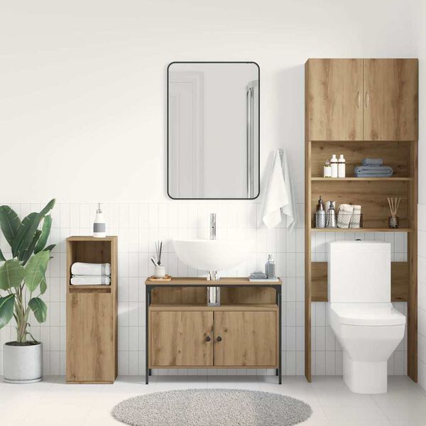 vidaXL Bathroom Sink Cabinet with Storage Artisan oak 80 x 30 x 60 cm