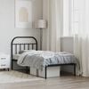 vidaXL Metal Bed Frame without Mattress with Headboard Black 90x190cm
