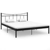vidaXL Bed Frame without Mattress Black Metal 160x200 cm