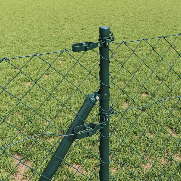 vidaXL Fence Post Green 10 x 0.6 m (60 x 60 mm mesh) Steel and PVC