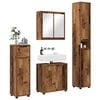 vidaXL Bathroom Furniture Set with Door 4 pcs Old Wood Engineered Wood
