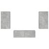 vidaXL 3 Piece TV Wall Cabinets with LED Lights Concrete Grey