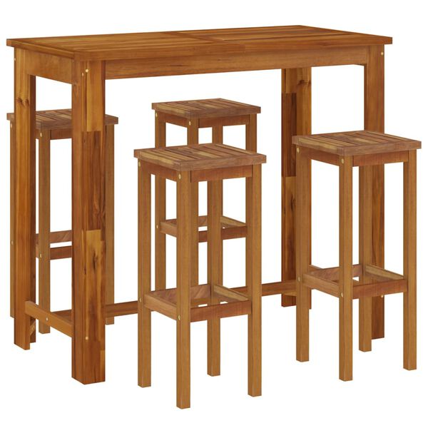 vidaXL 5 Piece Garden Bar Set Solid Wood Acacia