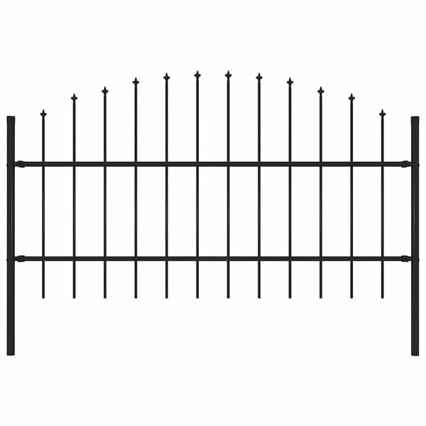 vidaXL Garden Fence Woerden with Spear Top Steel 170x100 cm Black