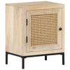 vidaXL Bedside Cabinet 40x30x50 cm Solid Mango Wood and Natural Cane