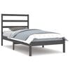 vidaXL Bed Frame without Mattress Grey 90x200 cm Solid Wood Pine