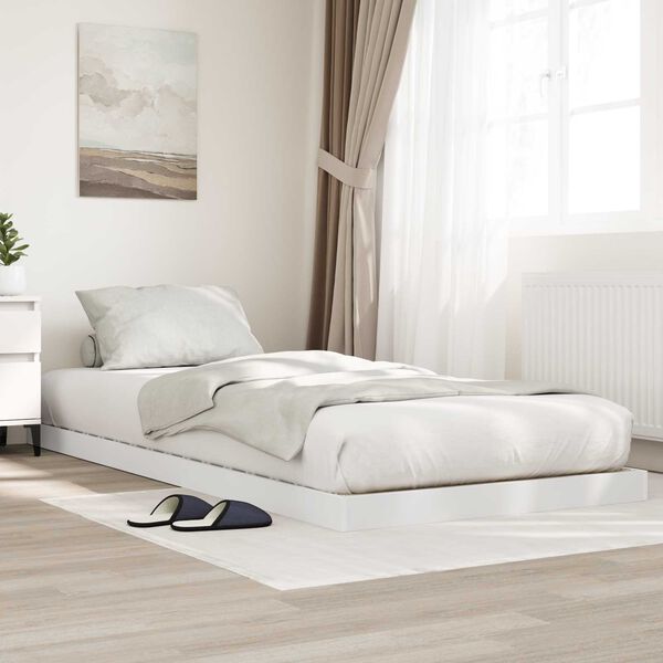 vidaXL Floor Bed Frame White 90 x 190 cm Engineered Wood