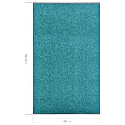 vidaXL Doormat Washable Cyan 90x150 cm
