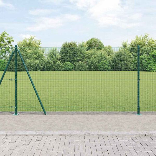 vidaXL Fence Post Green 25 x 1.2 m (12 x 12 mm mesh) Steel and PVC