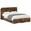 vidaXL Bed Frame with Storage Smoked Oak 150 x 200 cm Engineered Wood