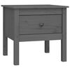 vidaXL Side Table | Grey | Solid pinewood | Small | Side Table | Square | Rustic