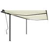 vidaXL Manual Retractable Awning with LED 4x3,5 m Cream