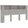vidaXL Headboard Cabinet Concrete Grey 200x18,5x104,5 cm