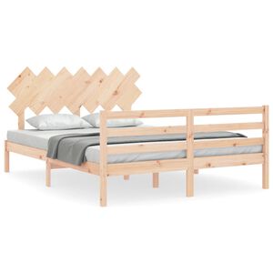 vidaXL Bed Frame without Mattress King Size Solid Wood