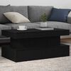 vidaXL Coffee Table with LED Lights Black Oak 90x50x40 cm