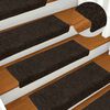 vidaXL Stair Mats Self-adhesive 15 pcs 65x21x4 cm Dark Brown Rectangular Edge
