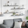 vidaXL Wall Shelves 4 pcs Grey 80x9x3 cm