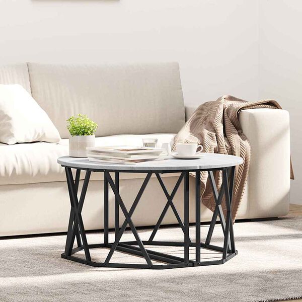 vidaXL Coffee Table Grey sonoma 80 x 80 x 42 cm