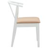vidaXL Dining Chair 2 pcs White and Brown Solid Rubber Wood