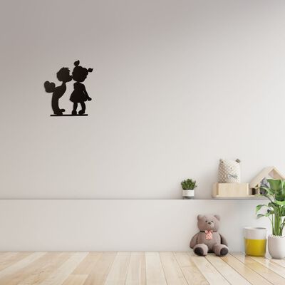 Homemania Wall Decoration Kiss 45x50 cm Steel Black