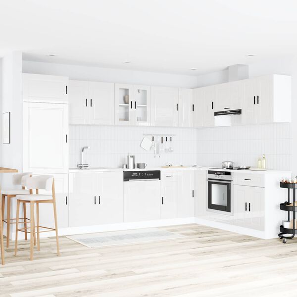 vidaXL Sink Base Cabinet with Door Porto 2 pcs White Engineered wood