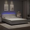 vidaXL Bed Frame with LED without Mattress "Zadar" White 160x200 cm