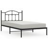 vidaXL Metal Bed Frame without Mattress with Headboard Black 107x203cm