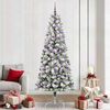 vidaXL Artificial Hinged Christmas Tree Green and White 240 cm