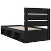 vidaXL Bed Frame with Headboard Black 75 x 190 cm Solid Pine Wood